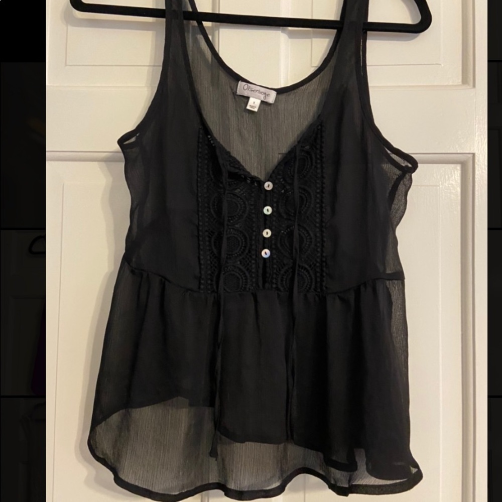 Shear Black Tank Top
